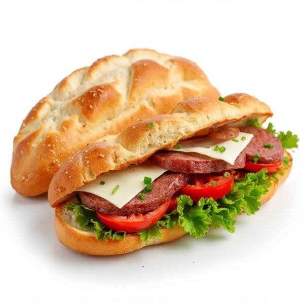 Turks brood met sucuk, kaas en groenten